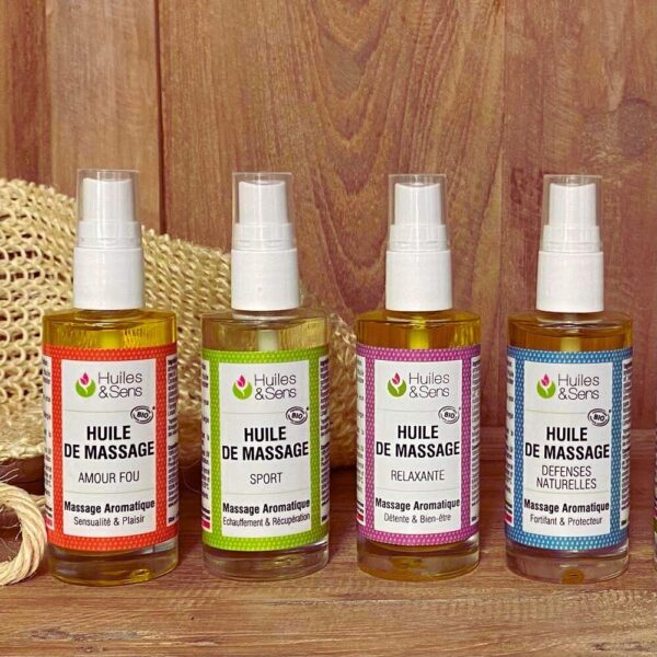 Huile “Énergie du Feu” (massage + détente musculaire)