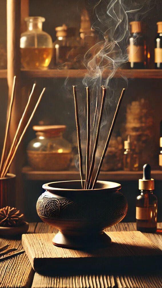 Encens naturels premium (bois sacré, cannelle, ambre)